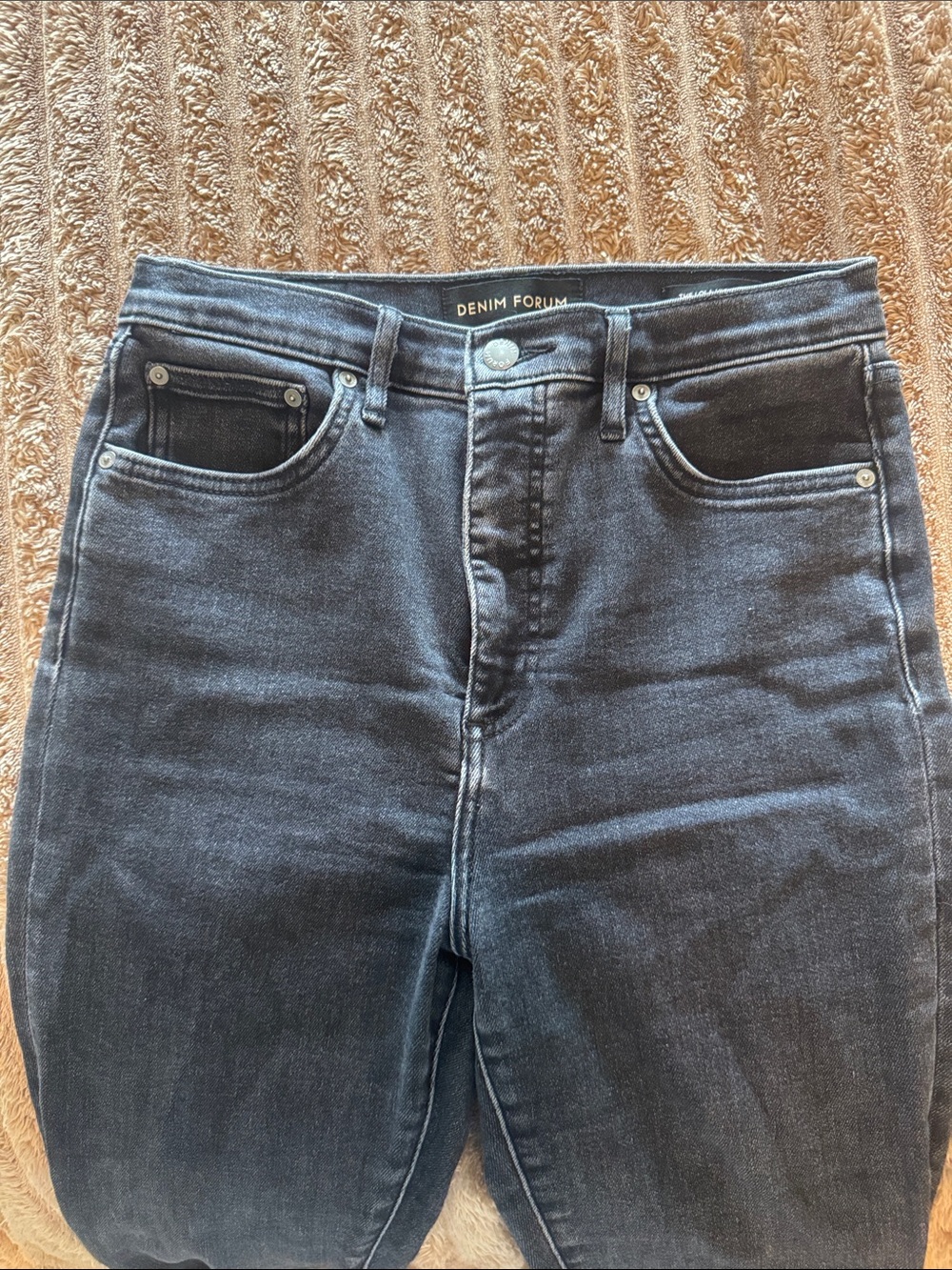 Denim Forum High-Rise Dark Grey/Black Wash Jeans
